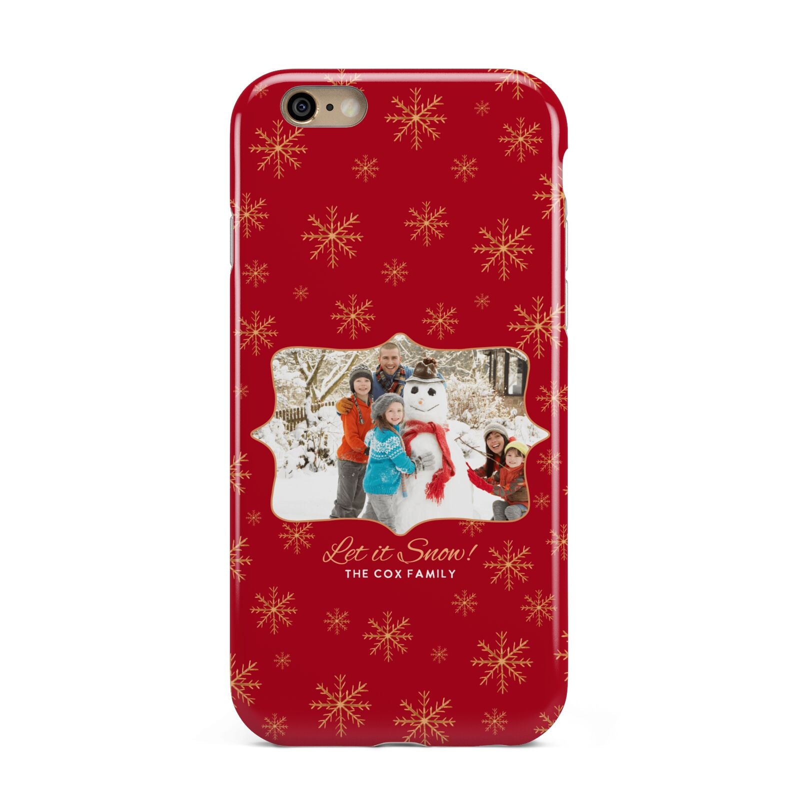 Let it Snow Christmas Photo Upload Apple iPhone 6 3D Tough Case