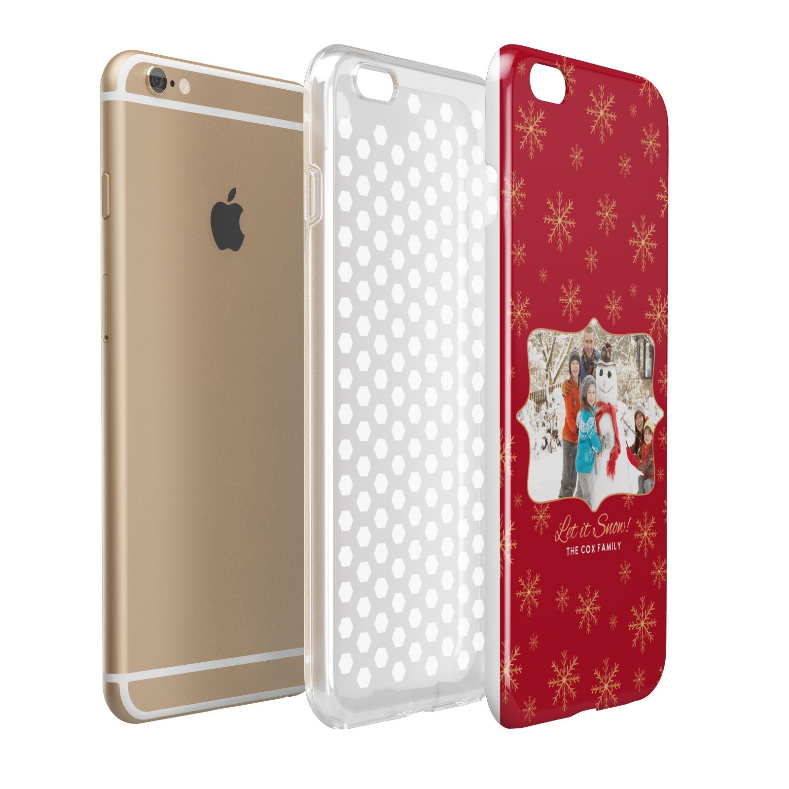 Let it Snow Christmas Photo Upload Apple iPhone 6 Plus 3D Tough Case Expand Detail Image