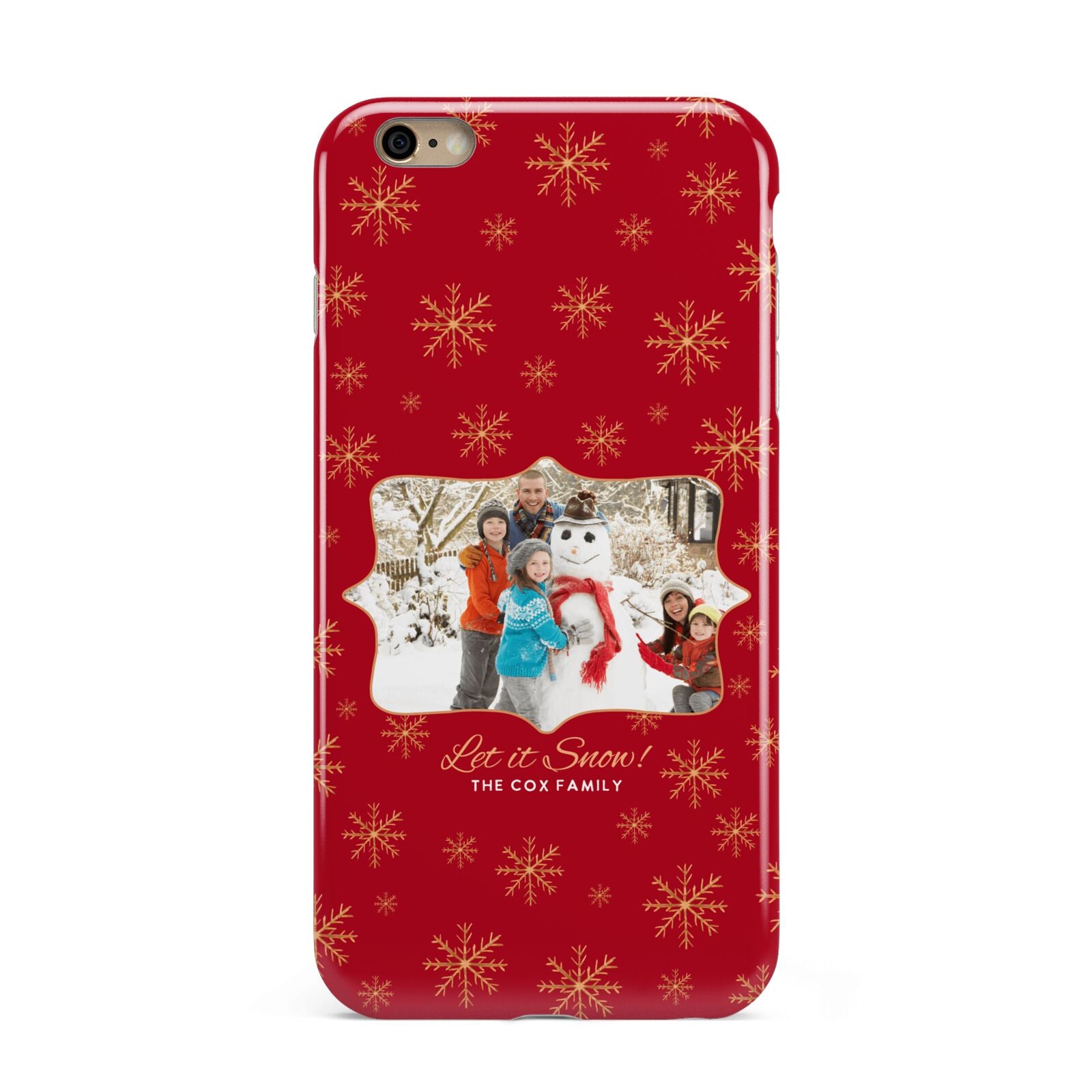 Let it Snow Christmas Photo Upload Apple iPhone 6 Plus 3D Tough Case