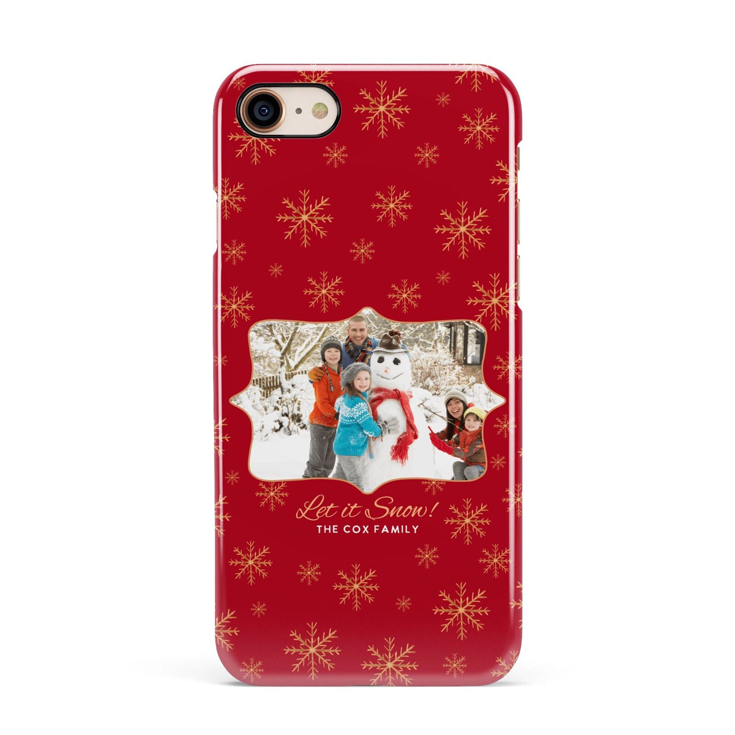 Let it Snow Christmas Photo Upload Apple iPhone 7 8 3D Snap Case