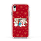 Let it Snow Christmas Photo Upload Apple iPhone XR Impact Case Pink Edge on Silver Phone