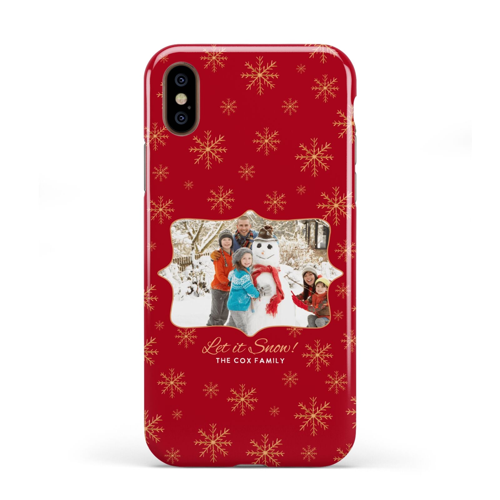 Let it Snow Christmas Photo Upload Apple iPhone XS 3D Tough