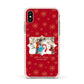 Let it Snow Christmas Photo Upload Apple iPhone Xs Impact Case Pink Edge on Gold Phone