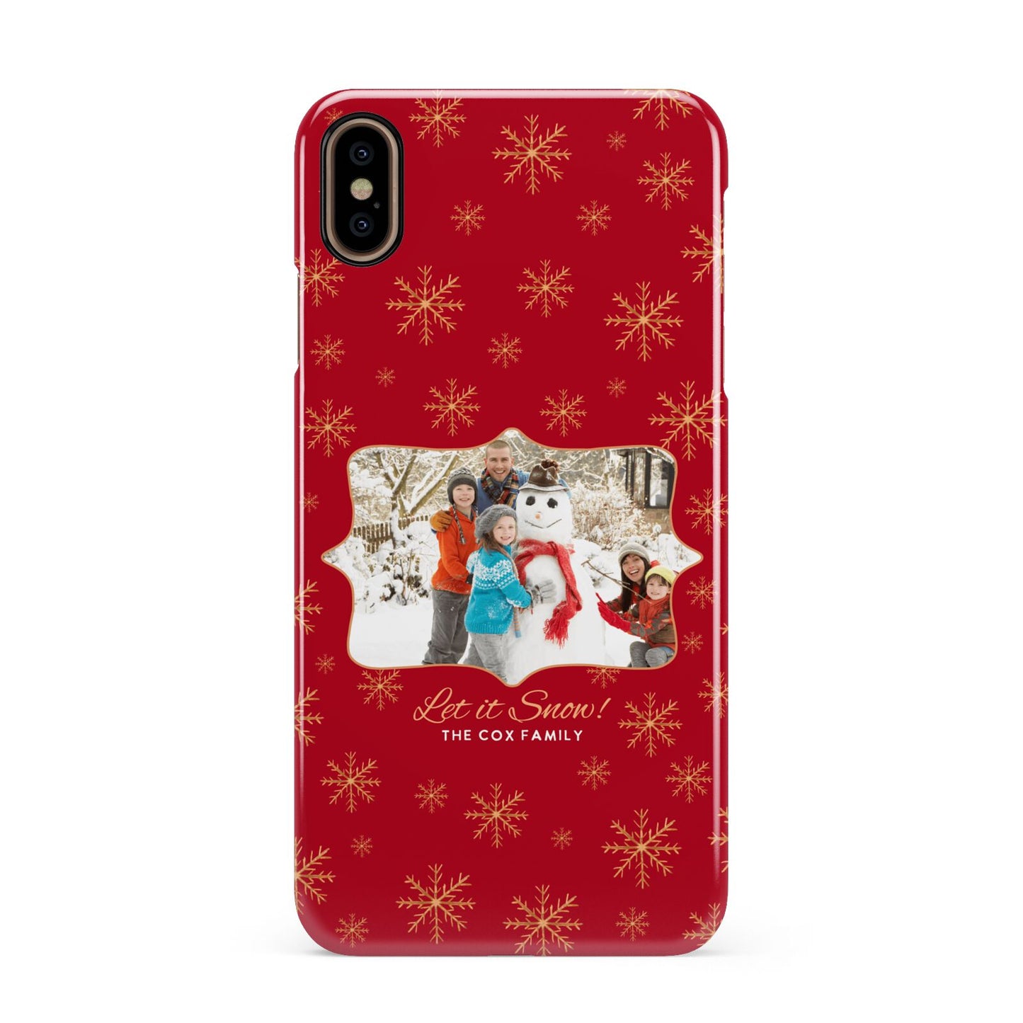 Let it Snow Christmas Photo Upload Apple iPhone Xs Max 3D Snap Case