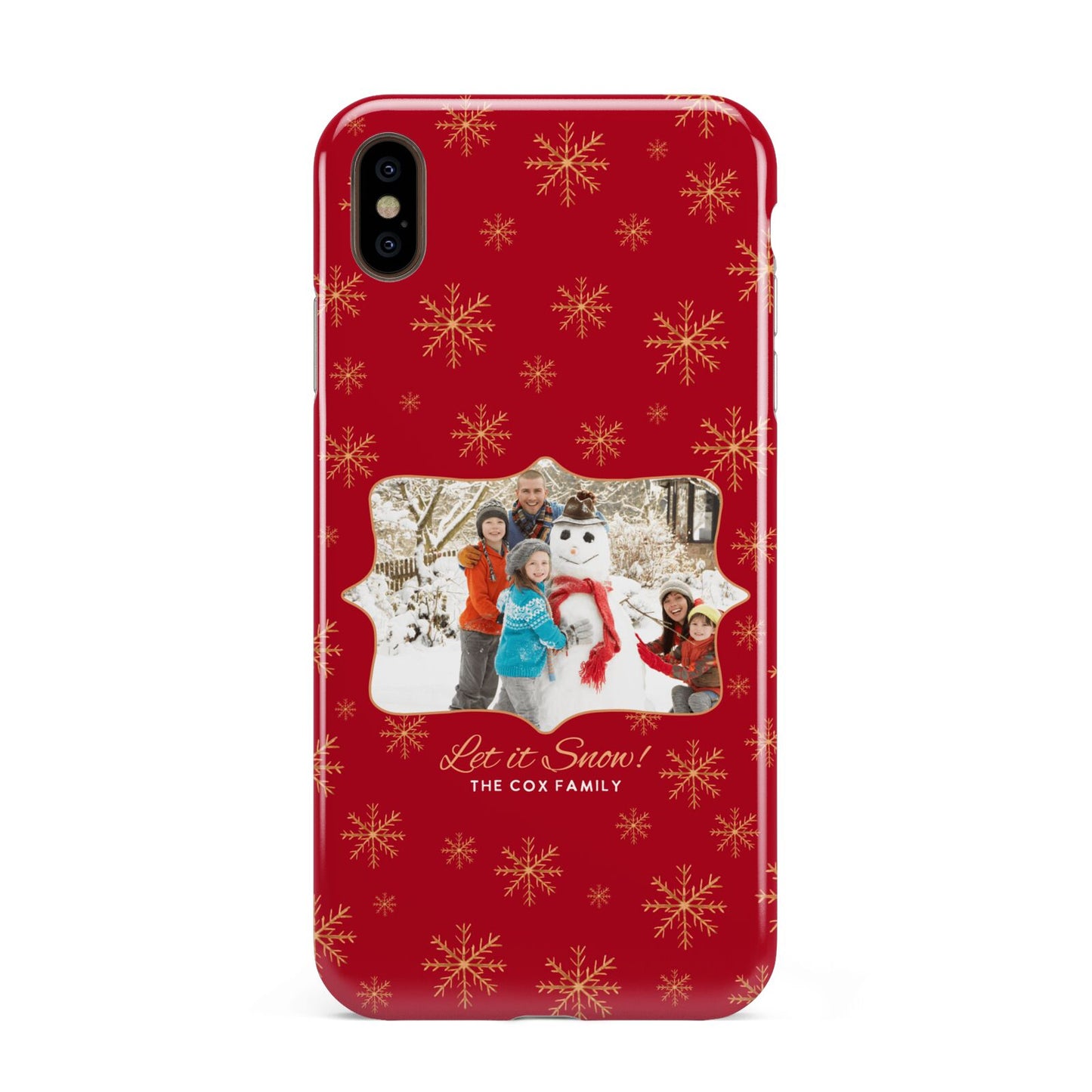 Let it Snow Christmas Photo Upload Apple iPhone Xs Max 3D Tough Case