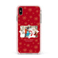 Let it Snow Christmas Photo Upload Apple iPhone Xs Max Impact Case Pink Edge on Gold Phone