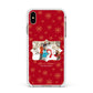 Let it Snow Christmas Photo Upload Apple iPhone Xs Max Impact Case White Edge on Gold Phone