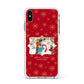 Let it Snow Christmas Photo Upload Apple iPhone Xs Max Impact Case White Edge on Silver Phone