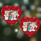 Let it Snow Christmas Photo Upload Heart Decoration on Christmas Background