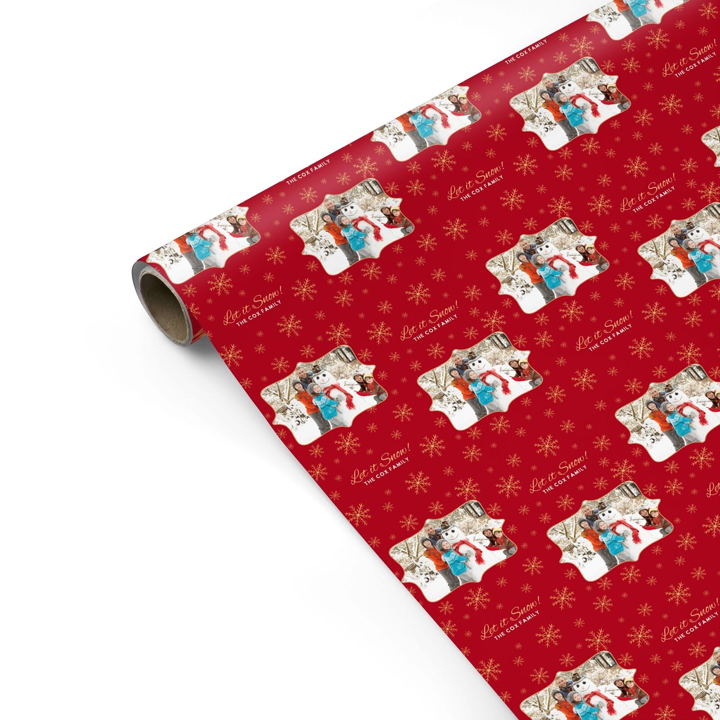 Let it Snow Christmas Photo Upload Personalised Gift Wrap