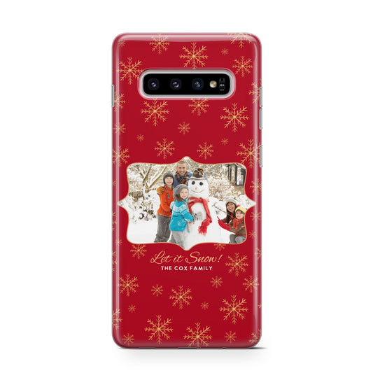 Let it Snow Christmas Photo Upload Protective Samsung Galaxy Case