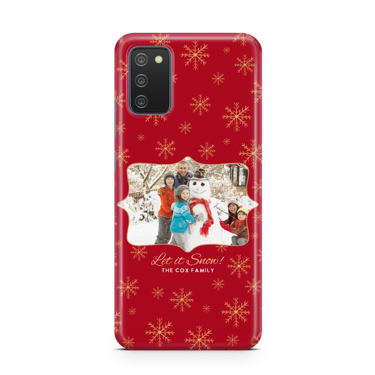 Let it Snow Christmas Photo Upload Samsung A02s Case