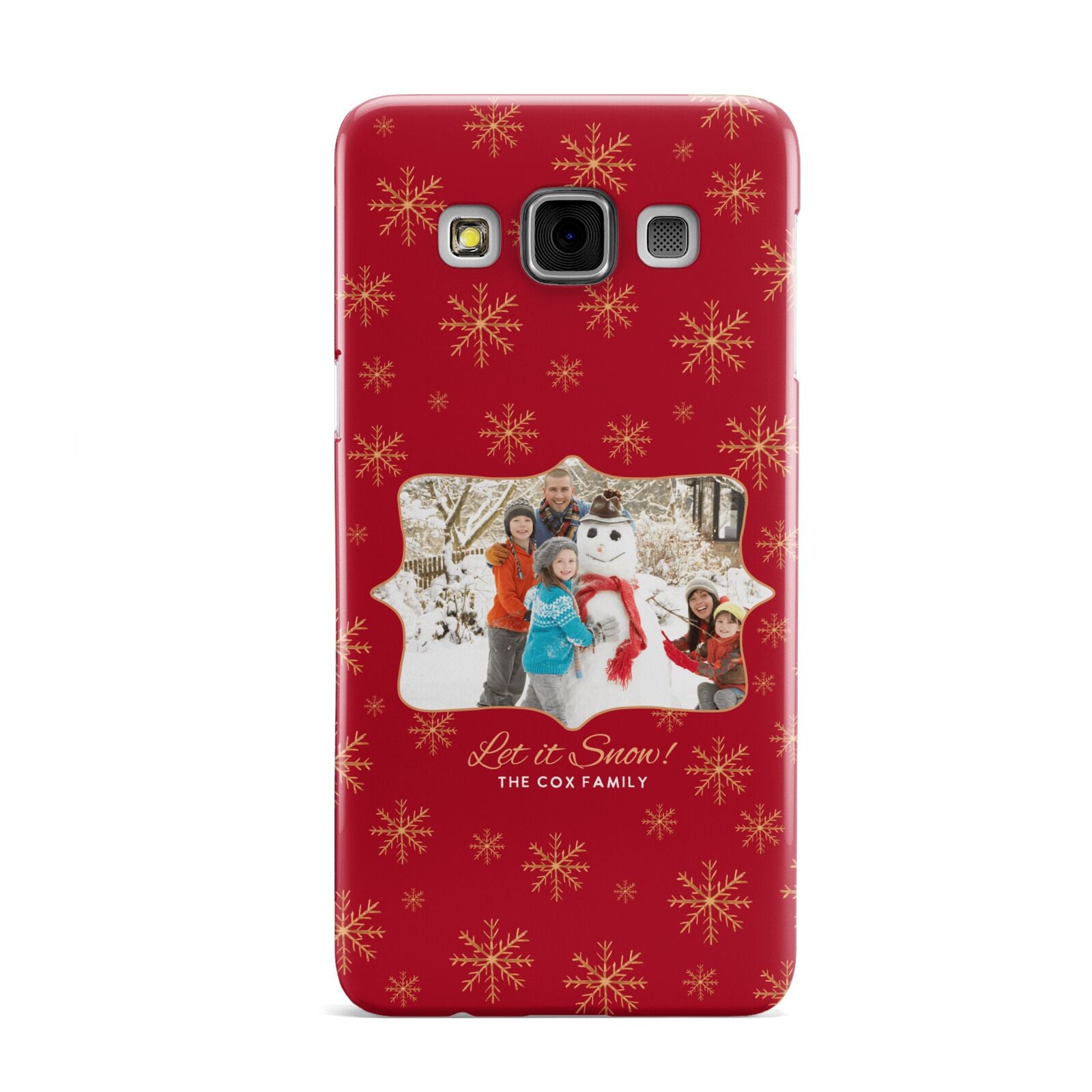 Let it Snow Christmas Photo Upload Samsung Galaxy A3 Case