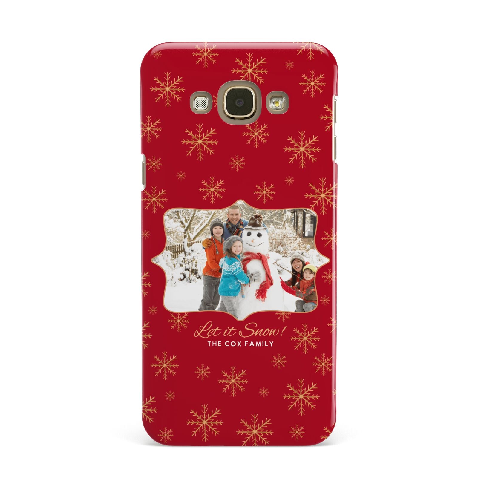 Let it Snow Christmas Photo Upload Samsung Galaxy A8 Case