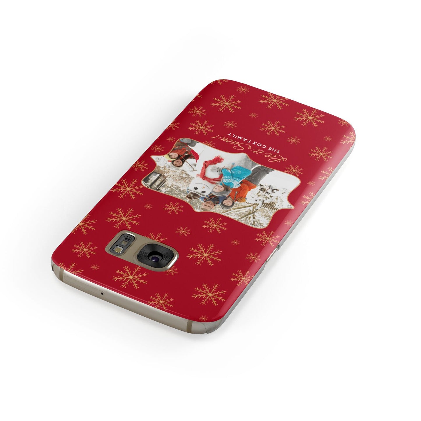 Let it Snow Christmas Photo Upload Samsung Galaxy Case Front Close Up