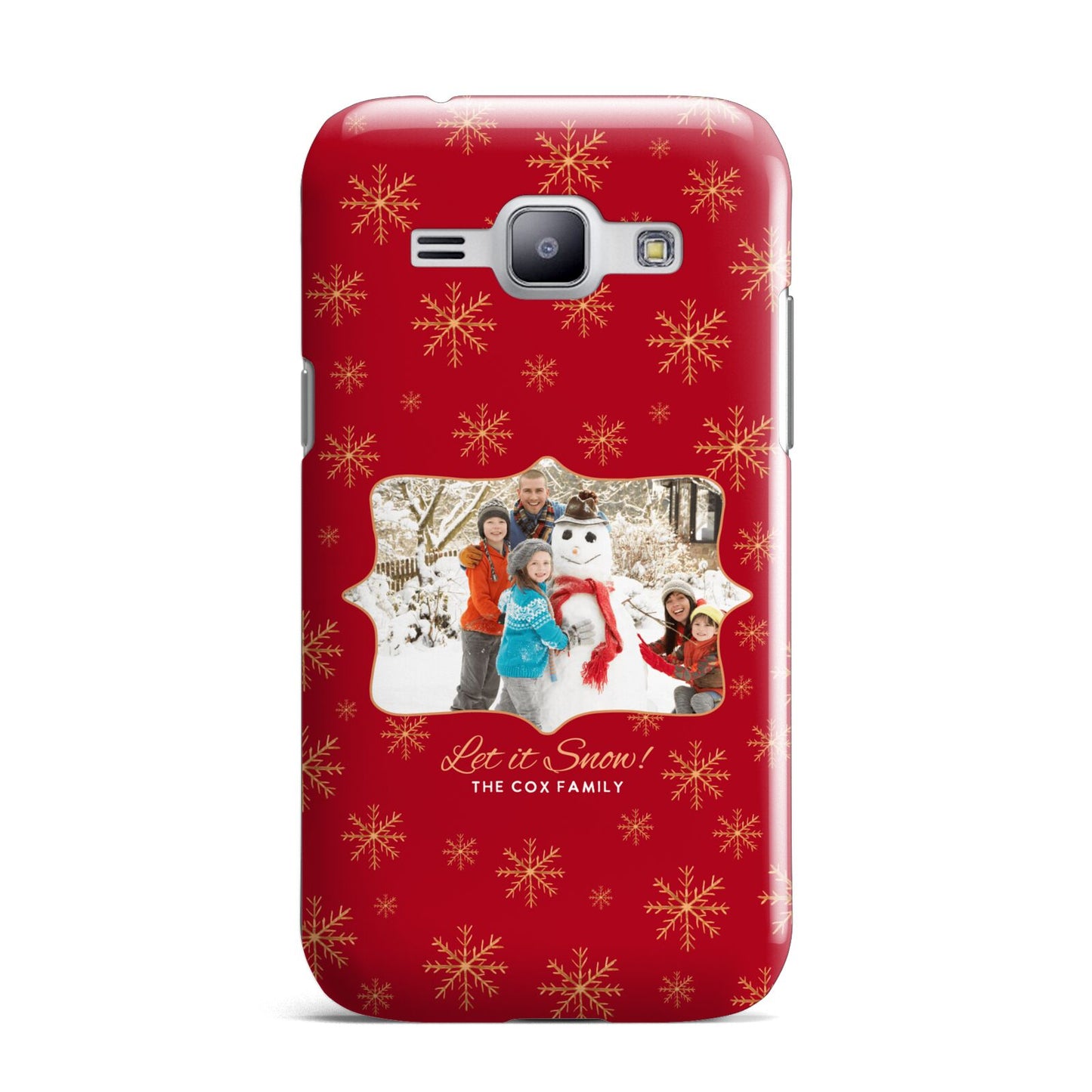 Let it Snow Christmas Photo Upload Samsung Galaxy J1 2015 Case