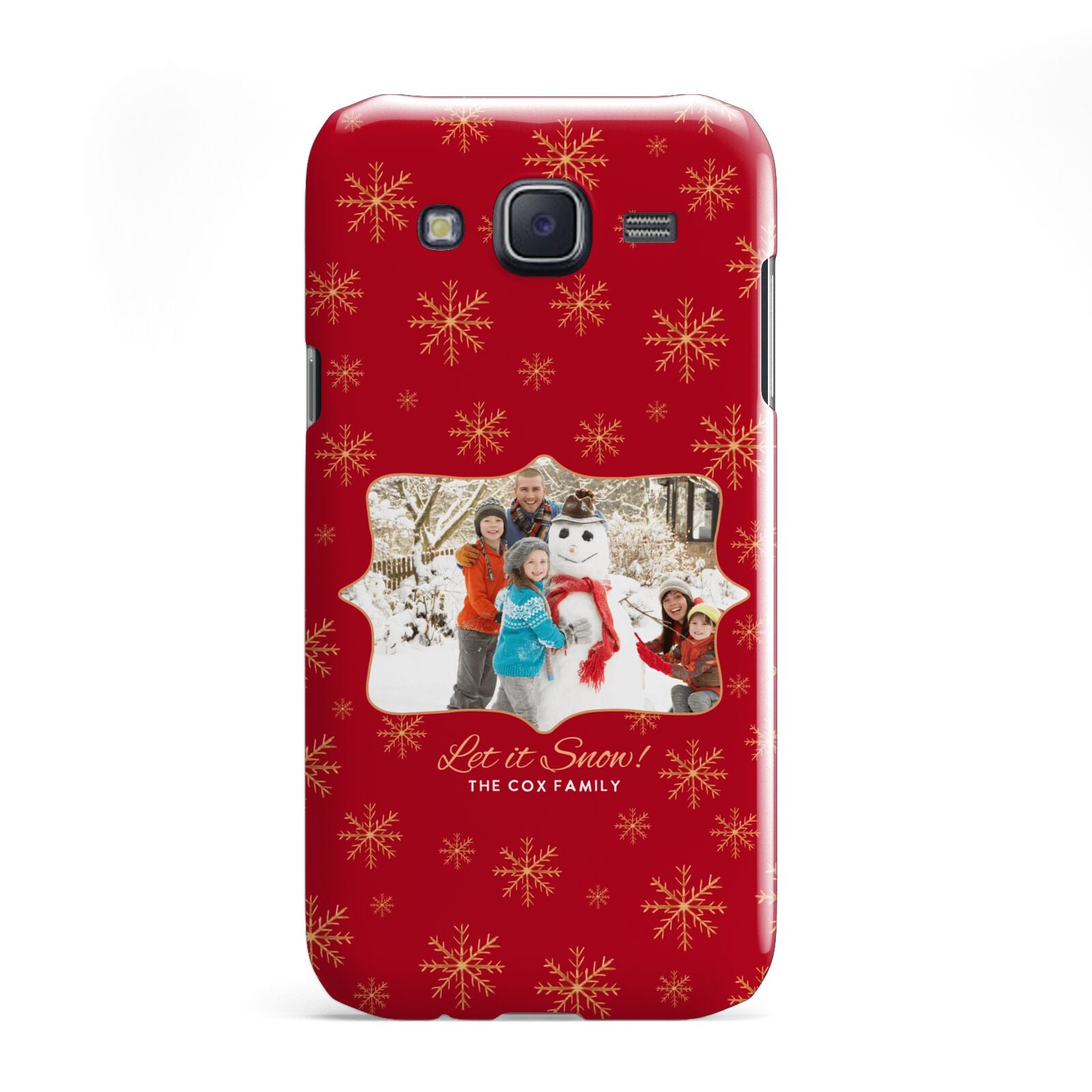 Let it Snow Christmas Photo Upload Samsung Galaxy J5 Case