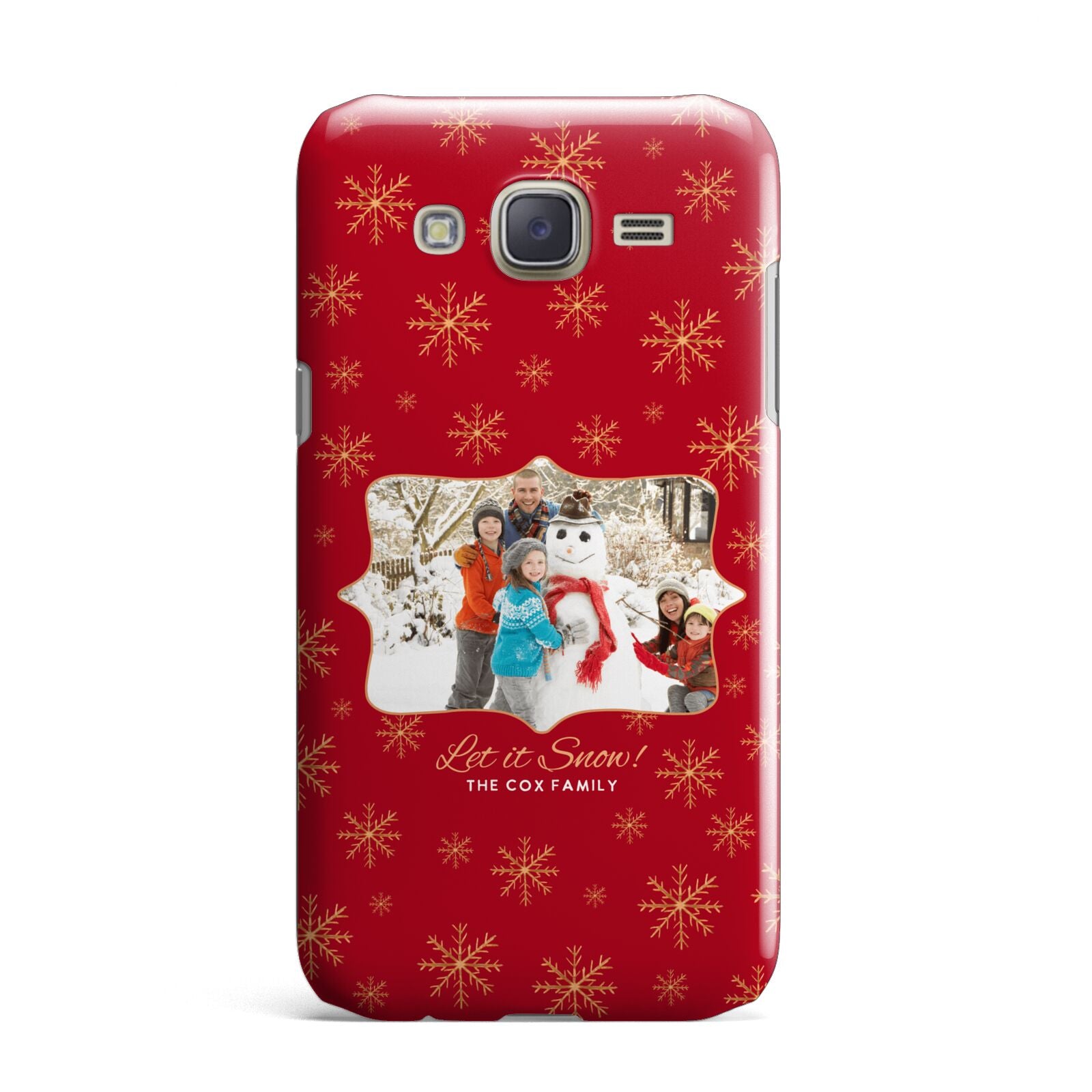 Let it Snow Christmas Photo Upload Samsung Galaxy J7 Case