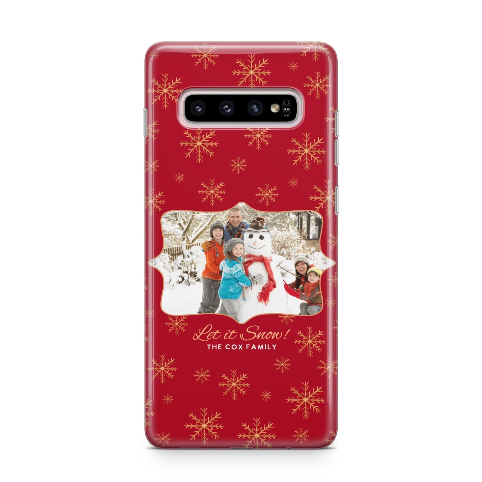 Let it Snow Christmas Photo Upload Samsung Galaxy S10 Plus Case