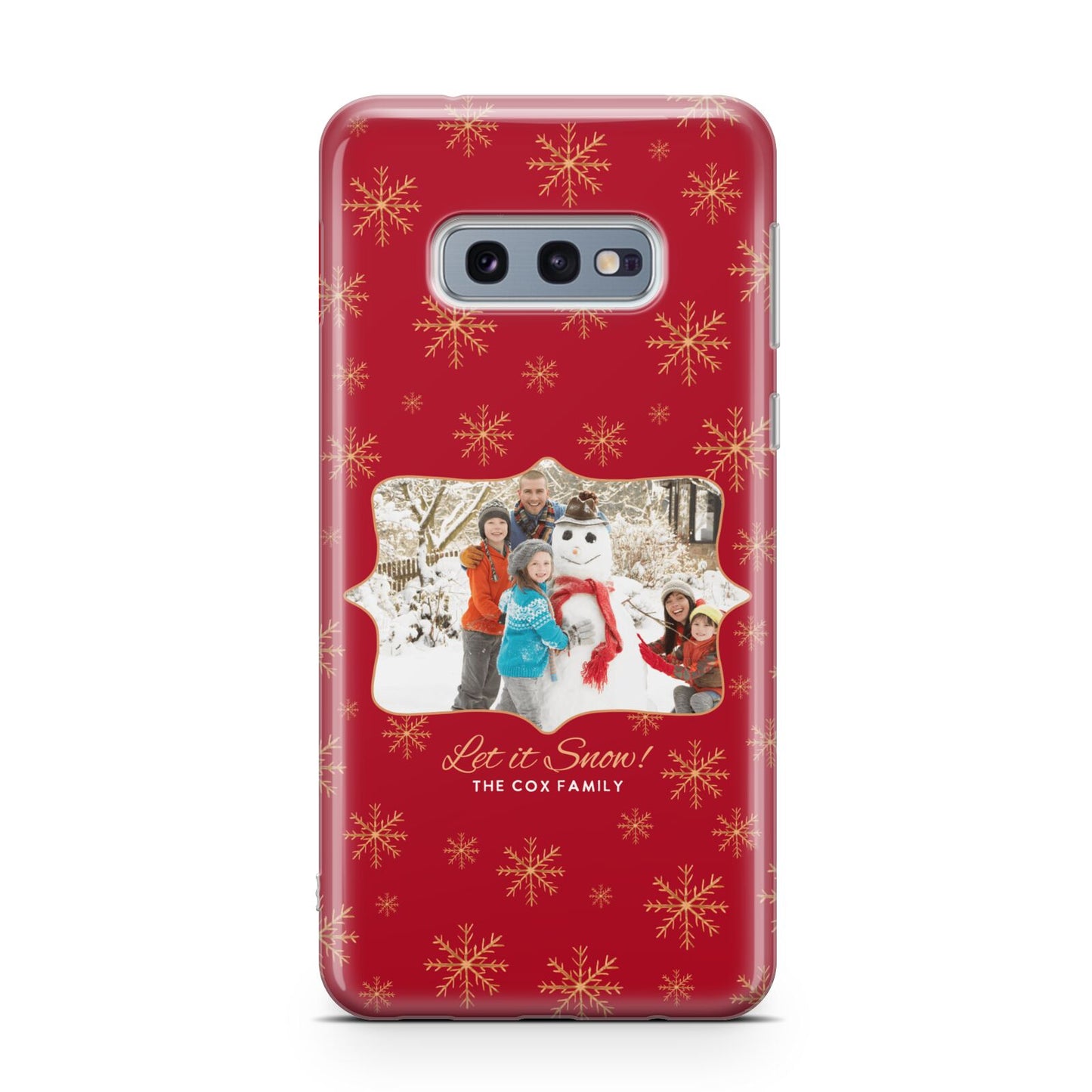Let it Snow Christmas Photo Upload Samsung Galaxy S10E Case