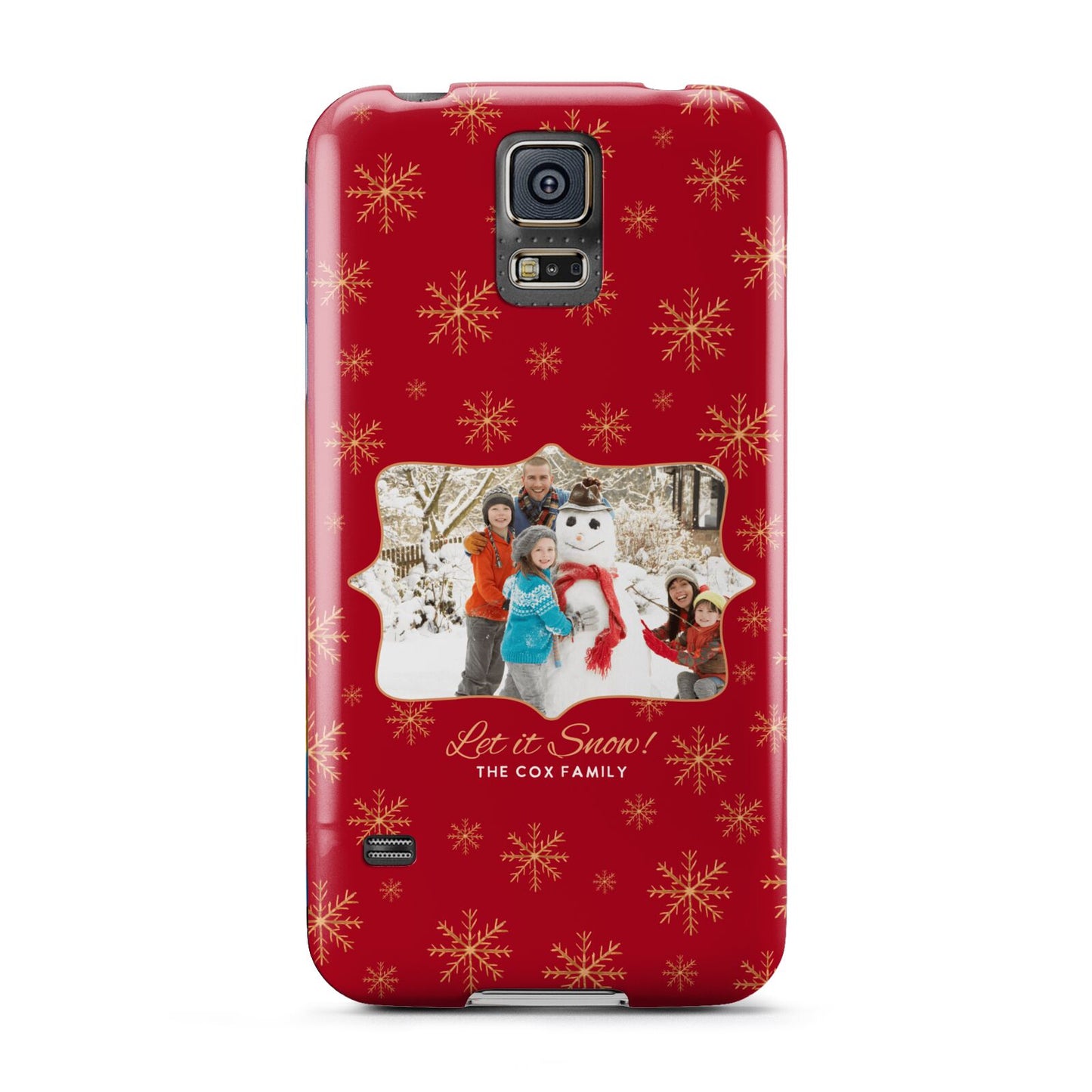 Let it Snow Christmas Photo Upload Samsung Galaxy S5 Case