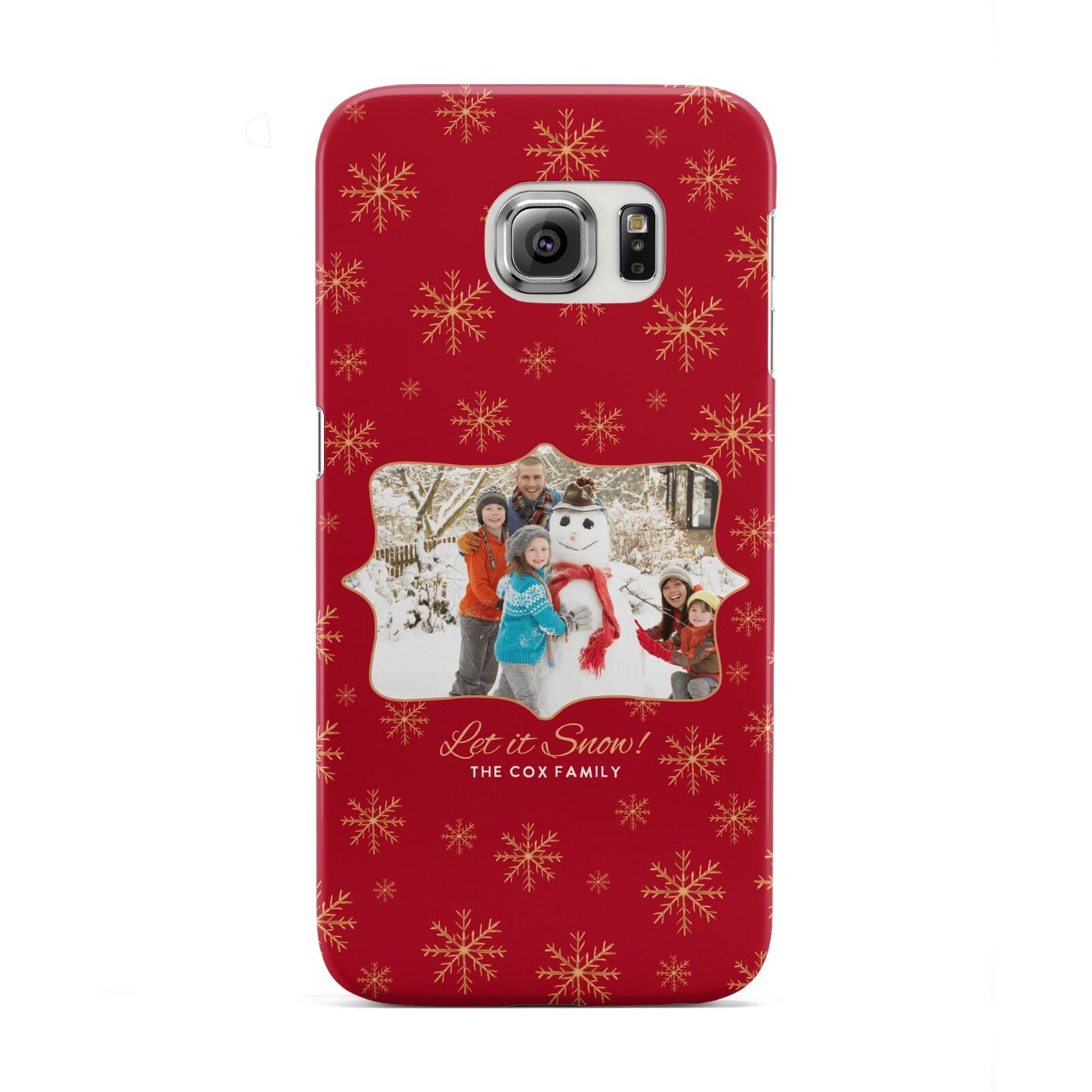 Let it Snow Christmas Photo Upload Samsung Galaxy S6 Edge Case