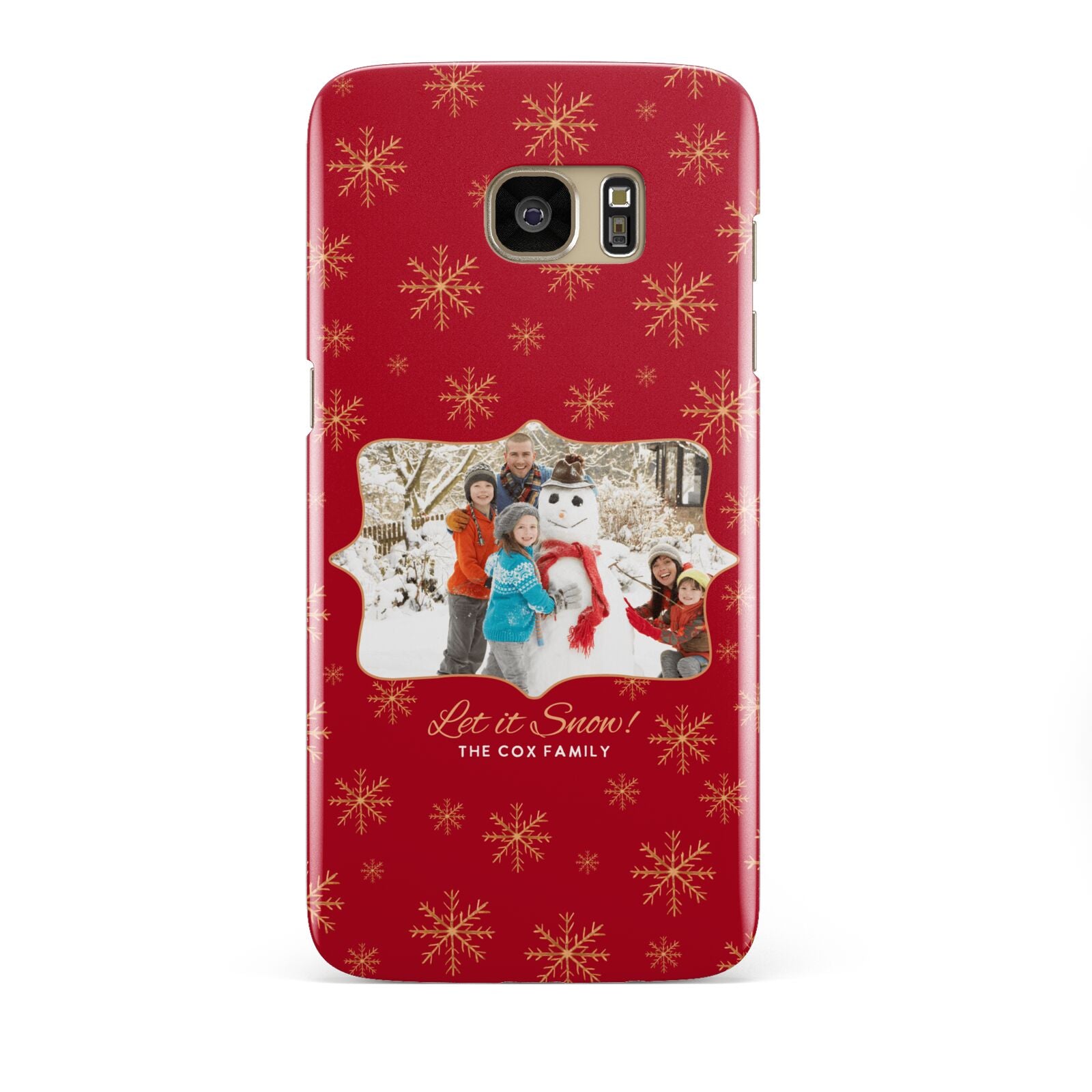 Let it Snow Christmas Photo Upload Samsung Galaxy S7 Edge Case