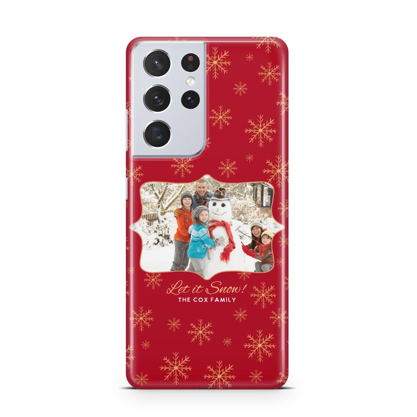 Let it Snow Christmas Photo Upload Samsung S21 Ultra Case