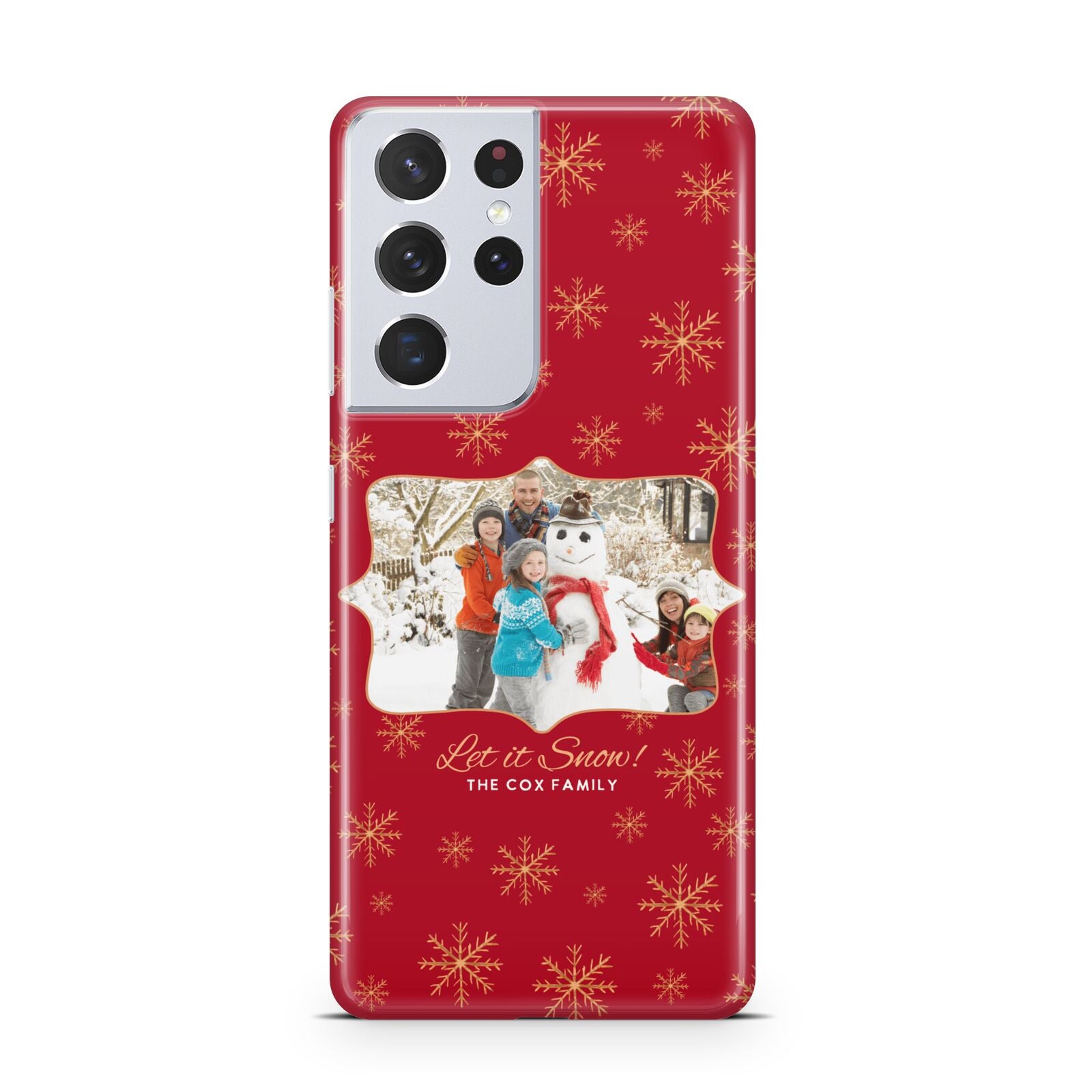 Let it Snow Christmas Photo Upload Samsung S21 Ultra Case