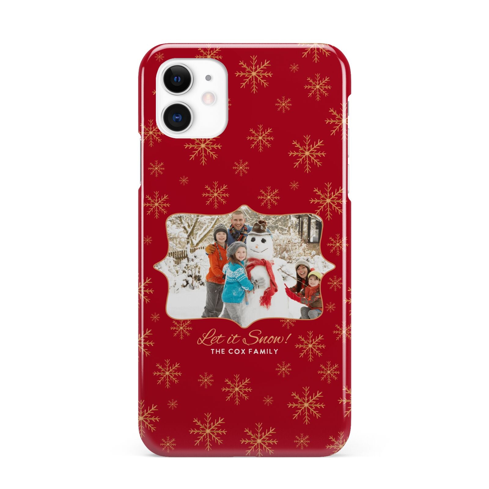 Let it Snow Christmas Photo Upload iPhone 11 3D Snap Case