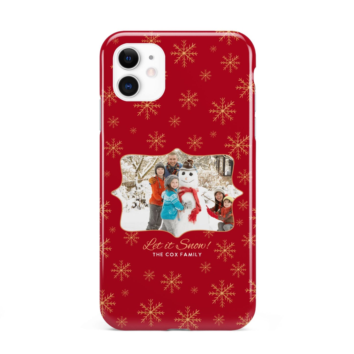 Let it Snow Christmas Photo Upload iPhone 11 3D Tough Case