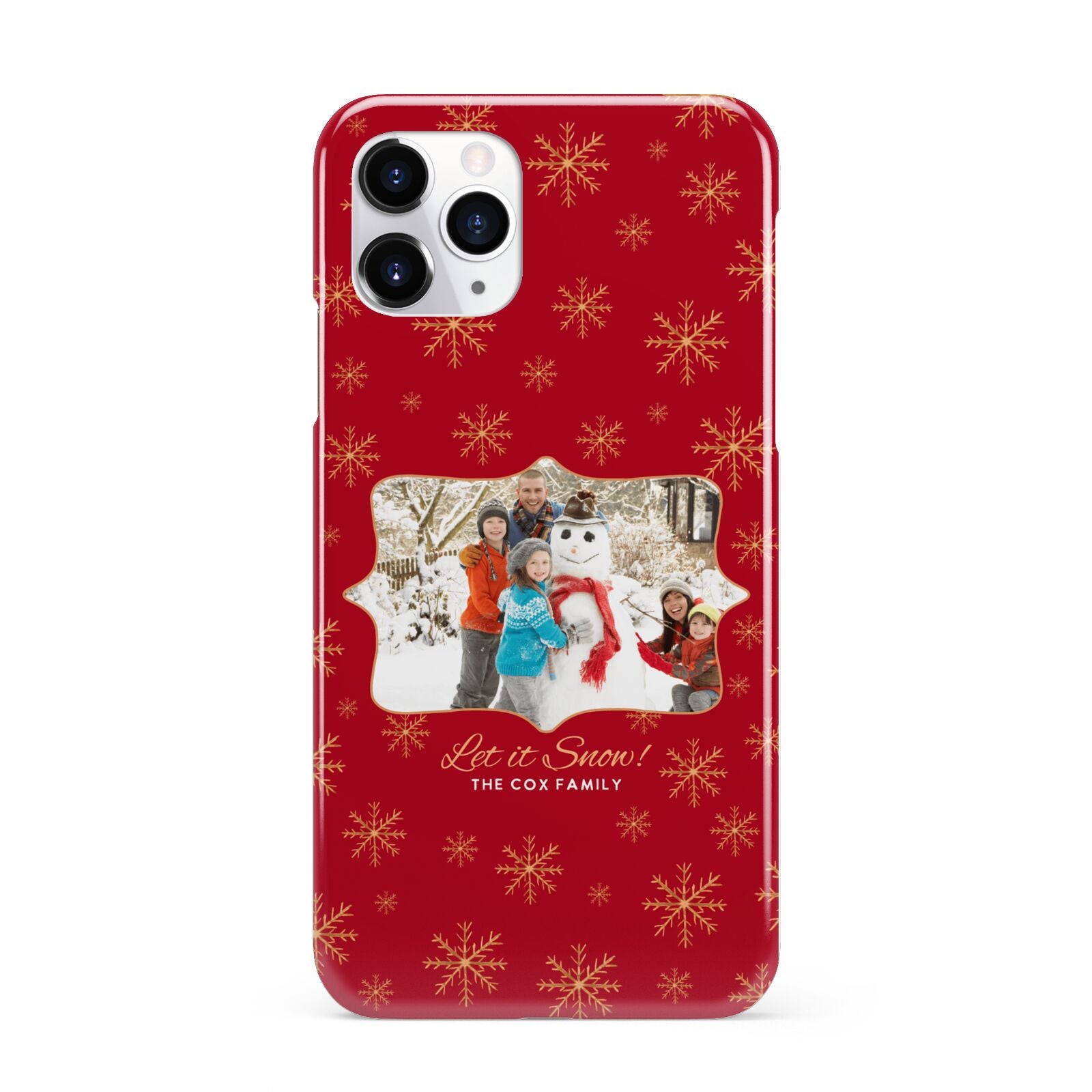 Let it Snow Christmas Photo Upload iPhone 11 Pro 3D Snap Case