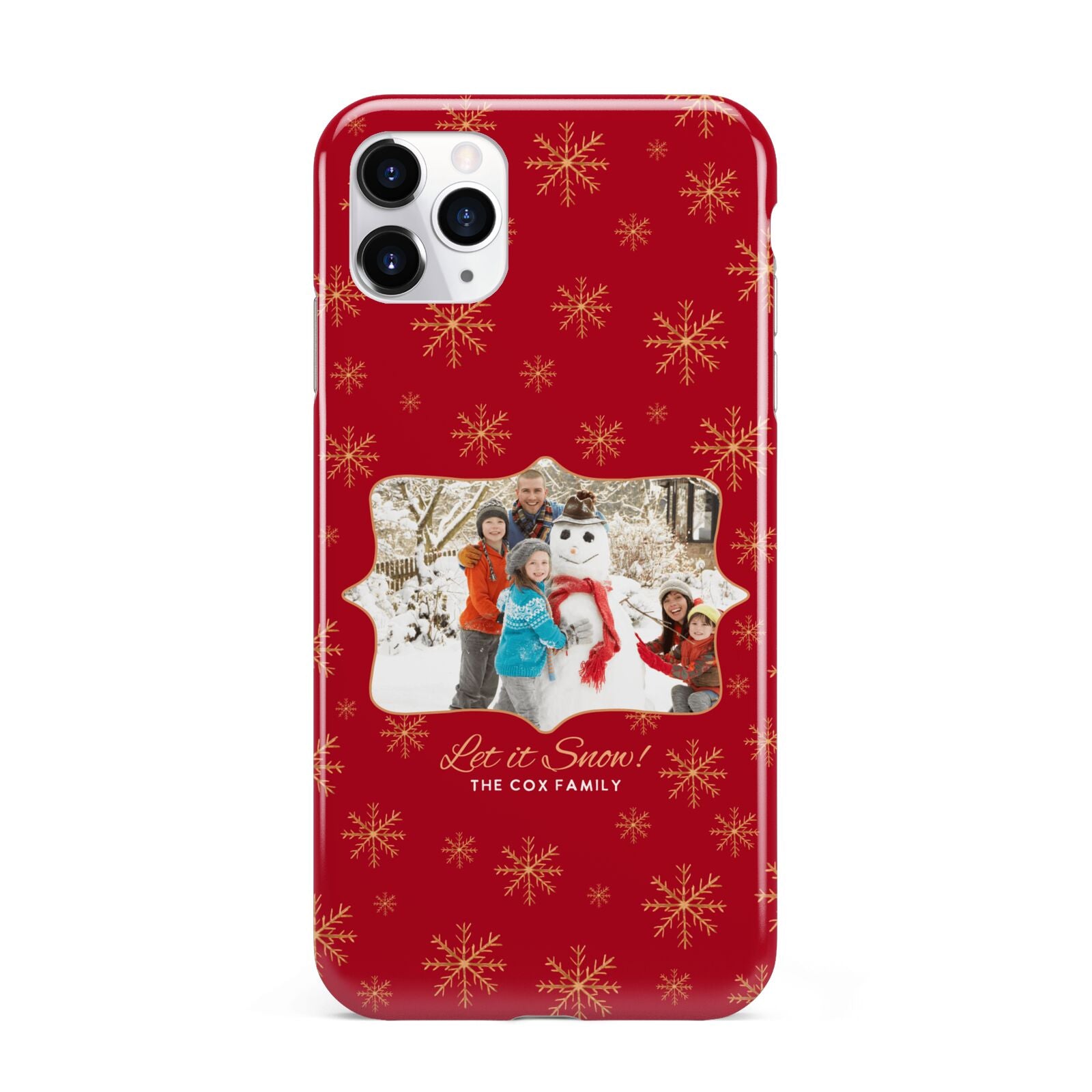 Let it Snow Christmas Photo Upload iPhone 11 Pro Max 3D Tough Case