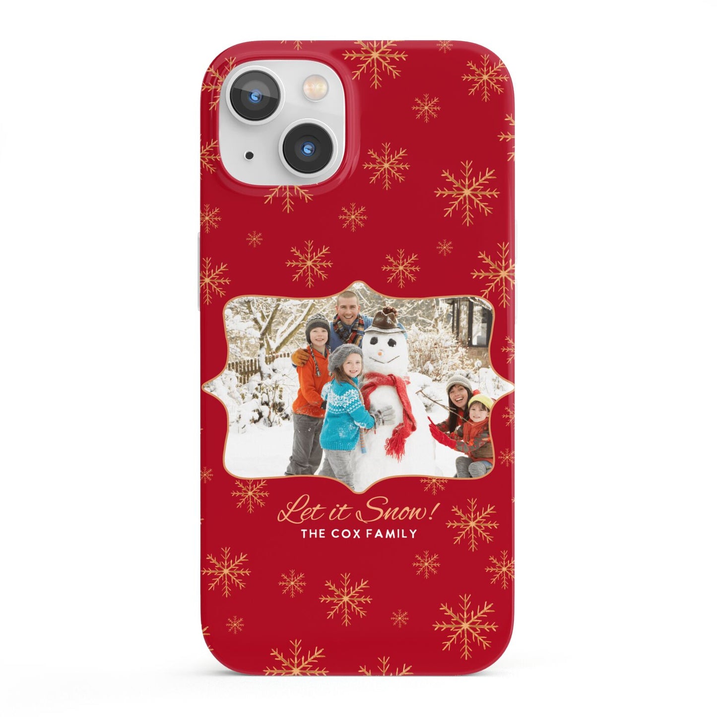 Let it Snow Christmas Photo Upload iPhone 13 Full Wrap 3D Snap Case