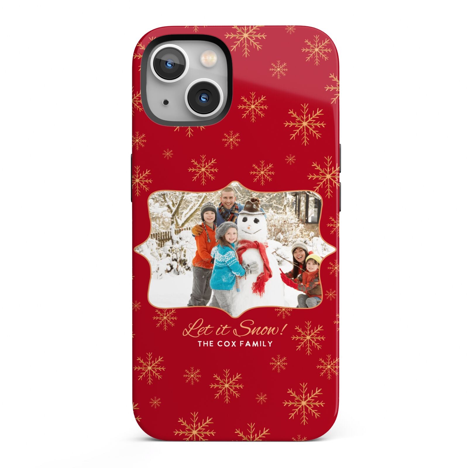 Let it Snow Christmas Photo Upload iPhone 13 Full Wrap 3D Tough Case