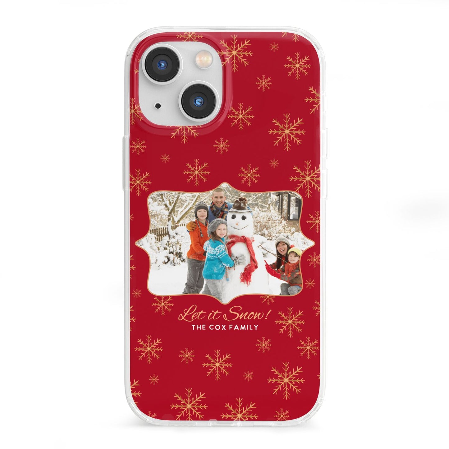 Let it Snow Christmas Photo Upload iPhone 13 Mini Clear Bumper Case