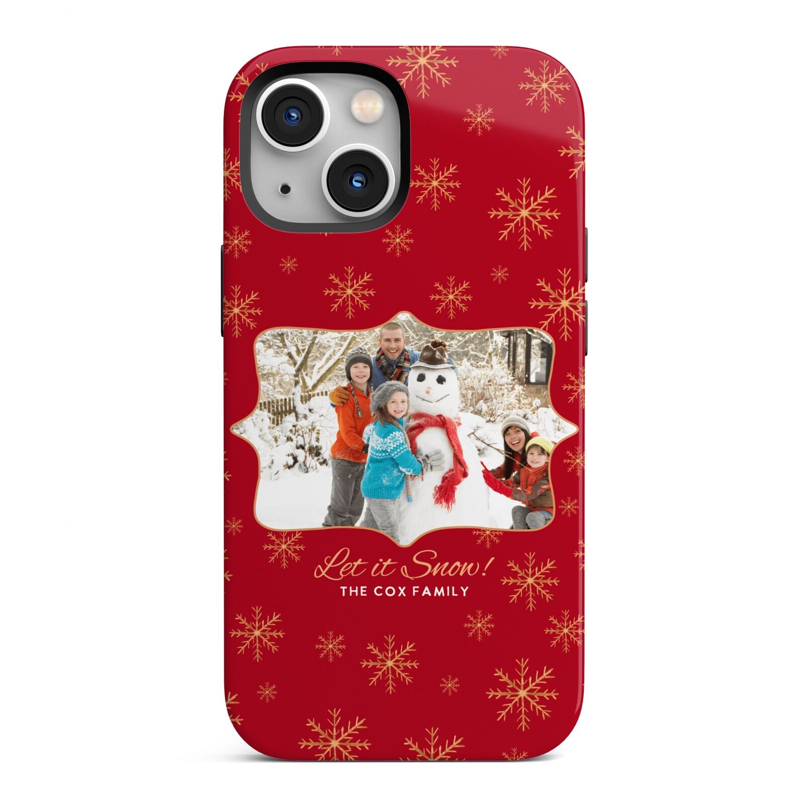 Let it Snow Christmas Photo Upload iPhone 13 Mini Full Wrap 3D Tough Case