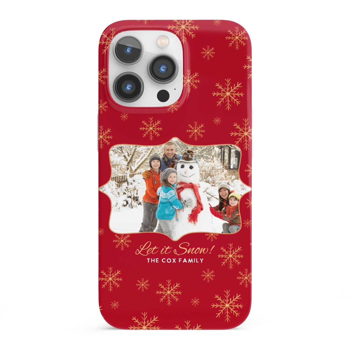 Let it Snow Christmas Photo Upload iPhone 13 Pro Full Wrap 3D Snap Case