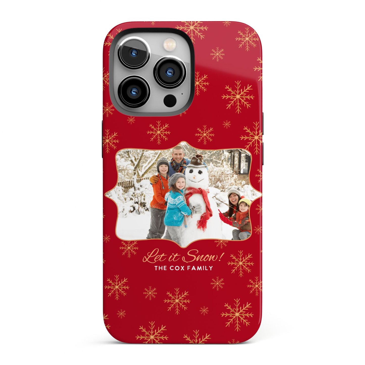 Let it Snow Christmas Photo Upload iPhone 13 Pro Full Wrap 3D Tough Case
