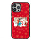 Let it Snow Christmas Photo Upload iPhone 13 Pro Max Black Impact Case on Silver phone