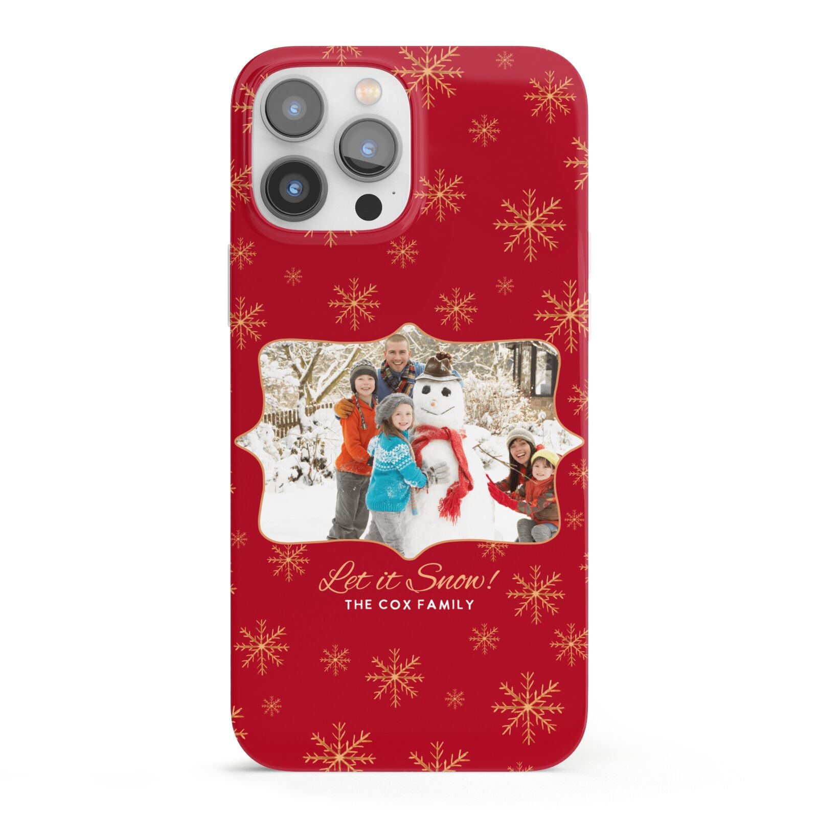 Let it Snow Christmas Photo Upload iPhone 13 Pro Max Full Wrap 3D Snap Case