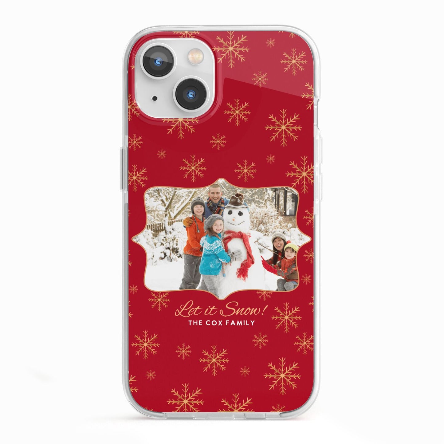 Let it Snow Christmas Photo Upload iPhone 13 TPU Impact Case with White Edges