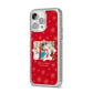Let it Snow Christmas Photo Upload iPhone 14 Pro Max Glitter Tough Case Silver Angled Image