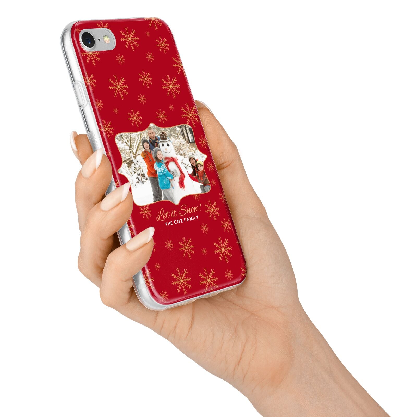 Let it Snow Christmas Photo Upload iPhone 7 Bumper Case on Silver iPhone Alternative Image