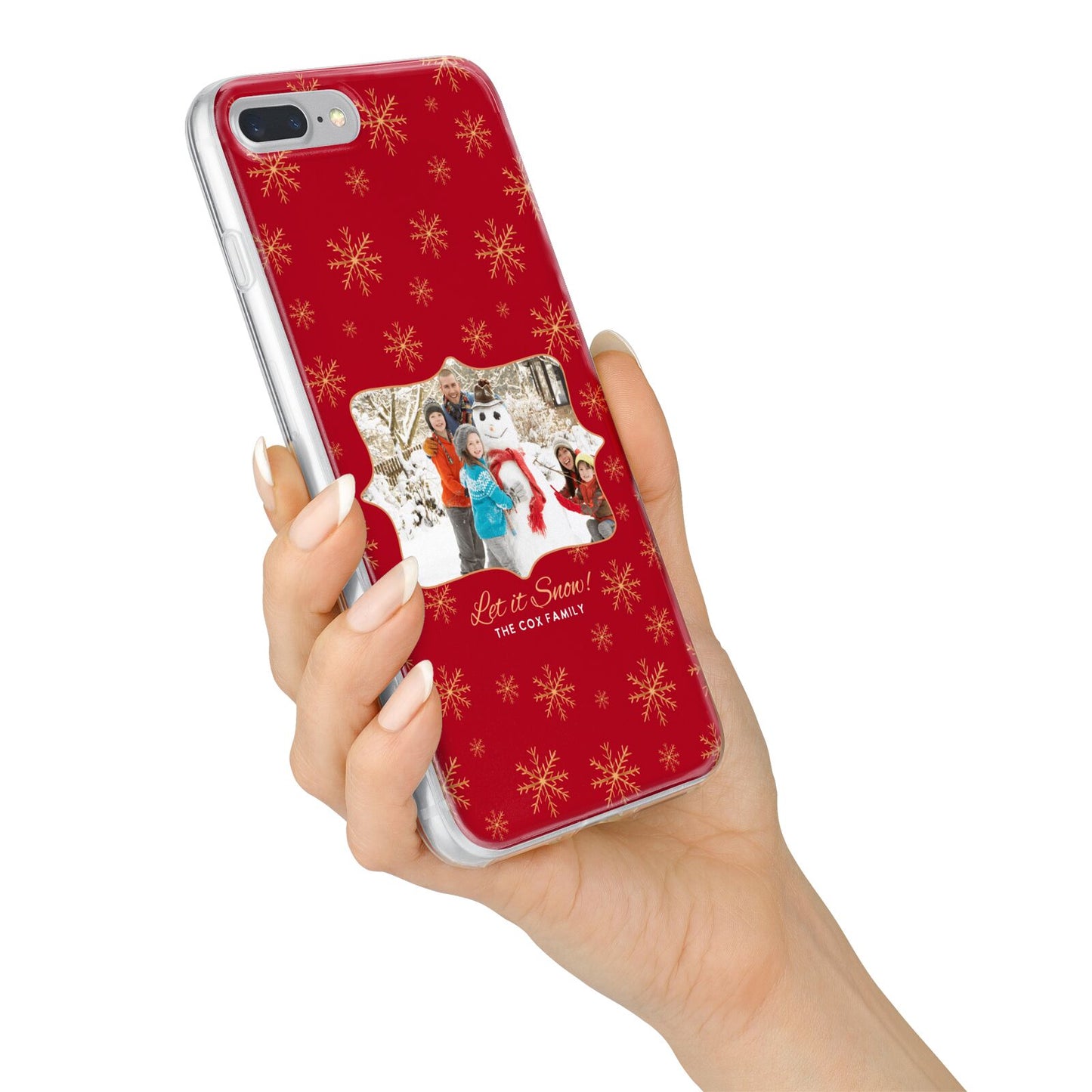 Let it Snow Christmas Photo Upload iPhone 7 Plus Bumper Case on Silver iPhone Alternative Image