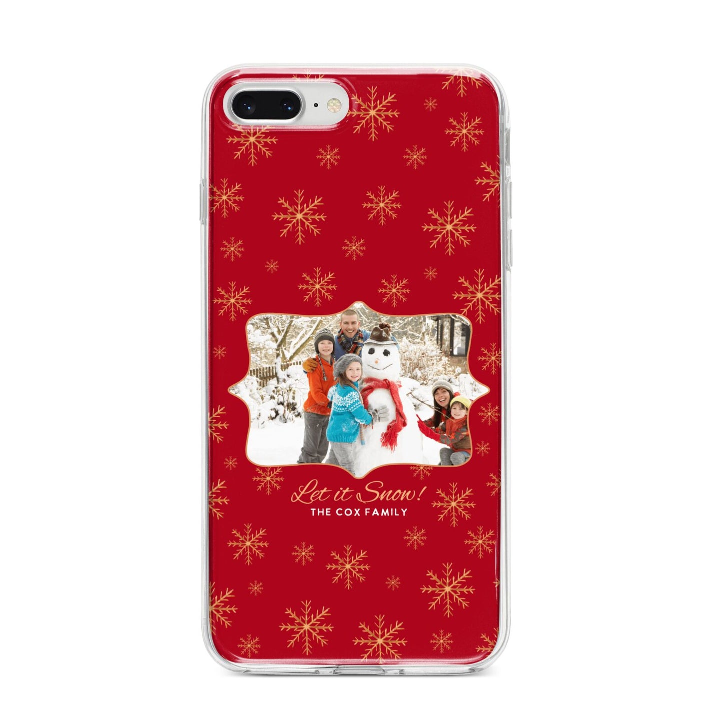 Let it Snow Christmas Photo Upload iPhone 8 Plus Bumper Case on Silver iPhone