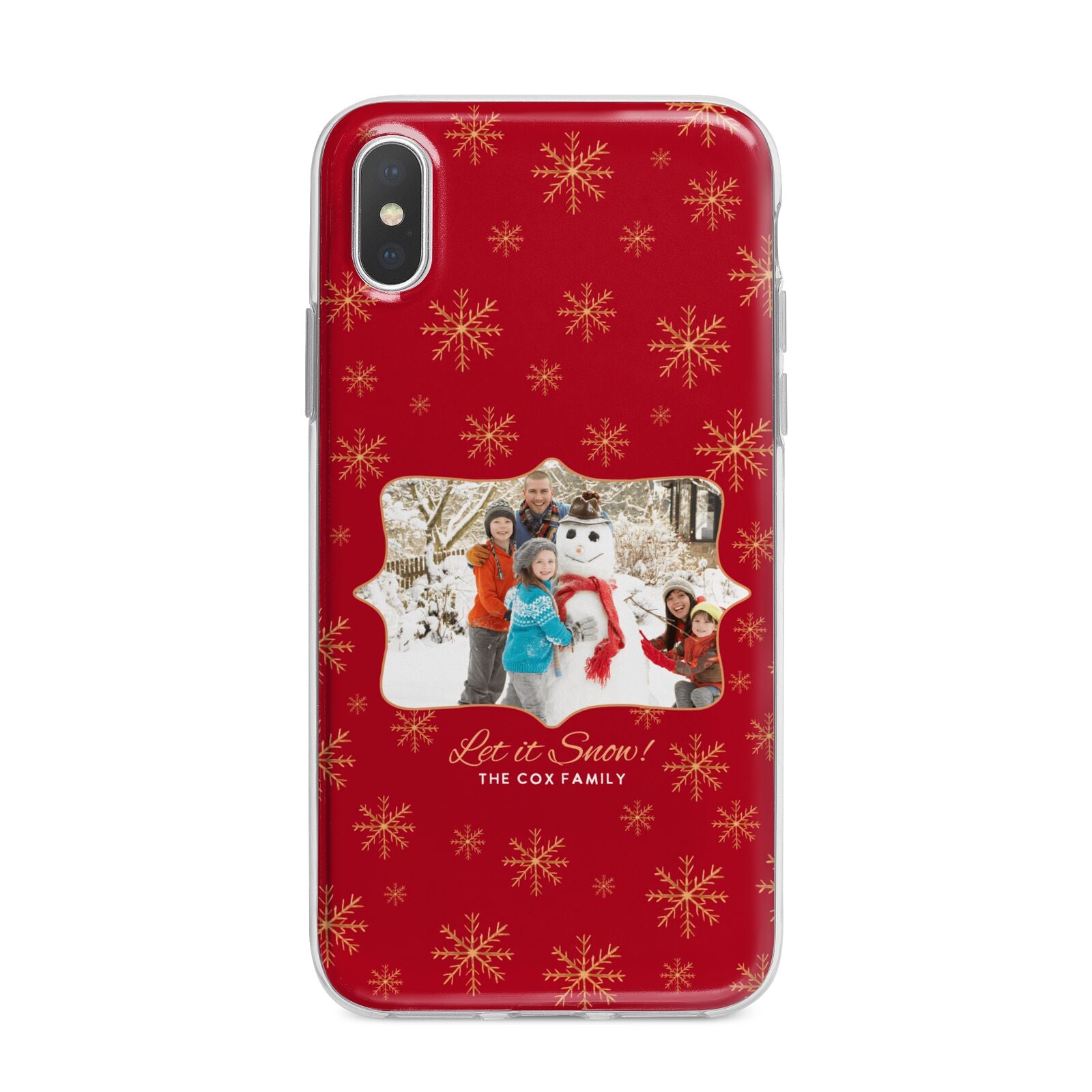 Let it Snow Christmas Photo Upload iPhone X Bumper Case on Silver iPhone Alternative Image 1
