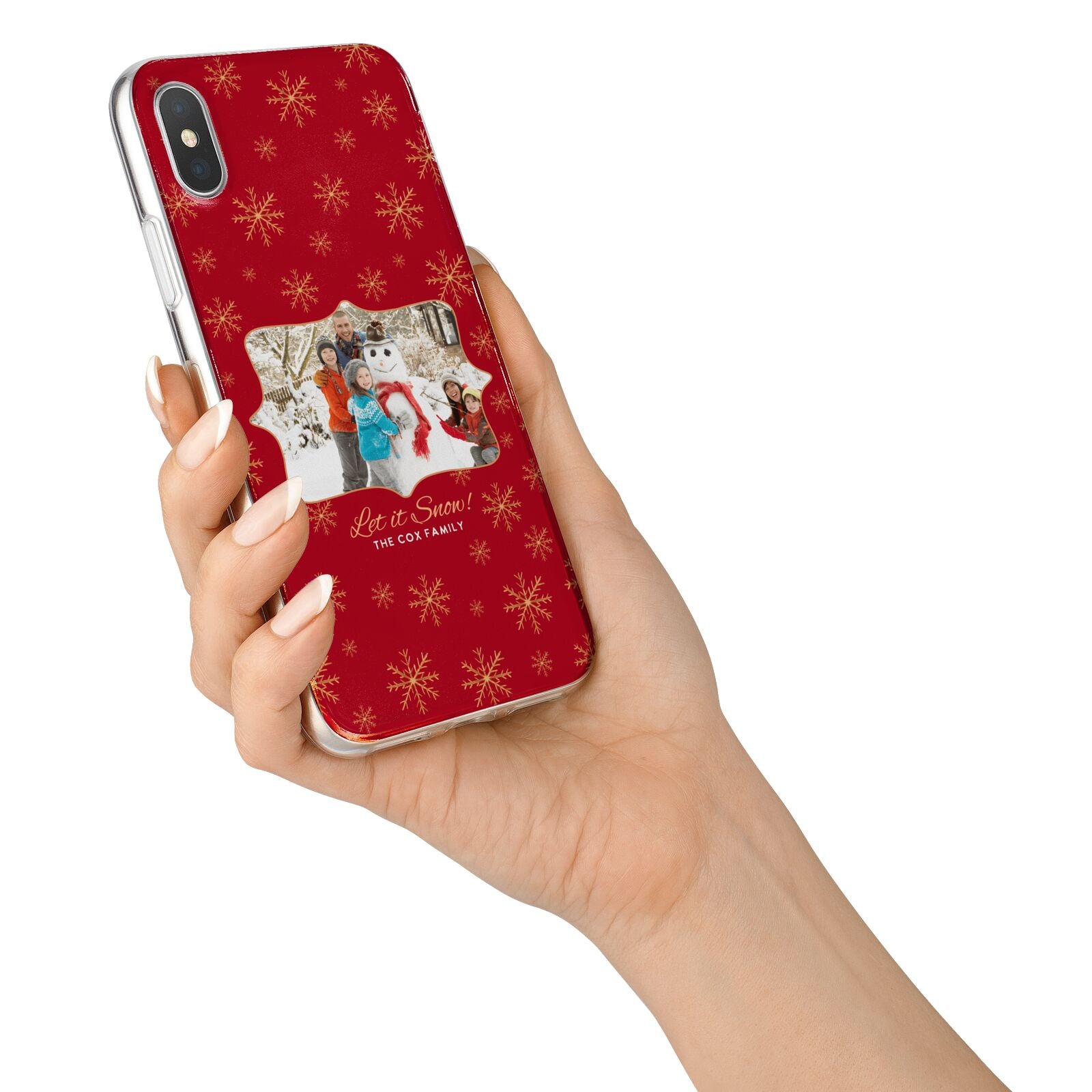 Let it Snow Christmas Photo Upload iPhone X Bumper Case on Silver iPhone Alternative Image 2