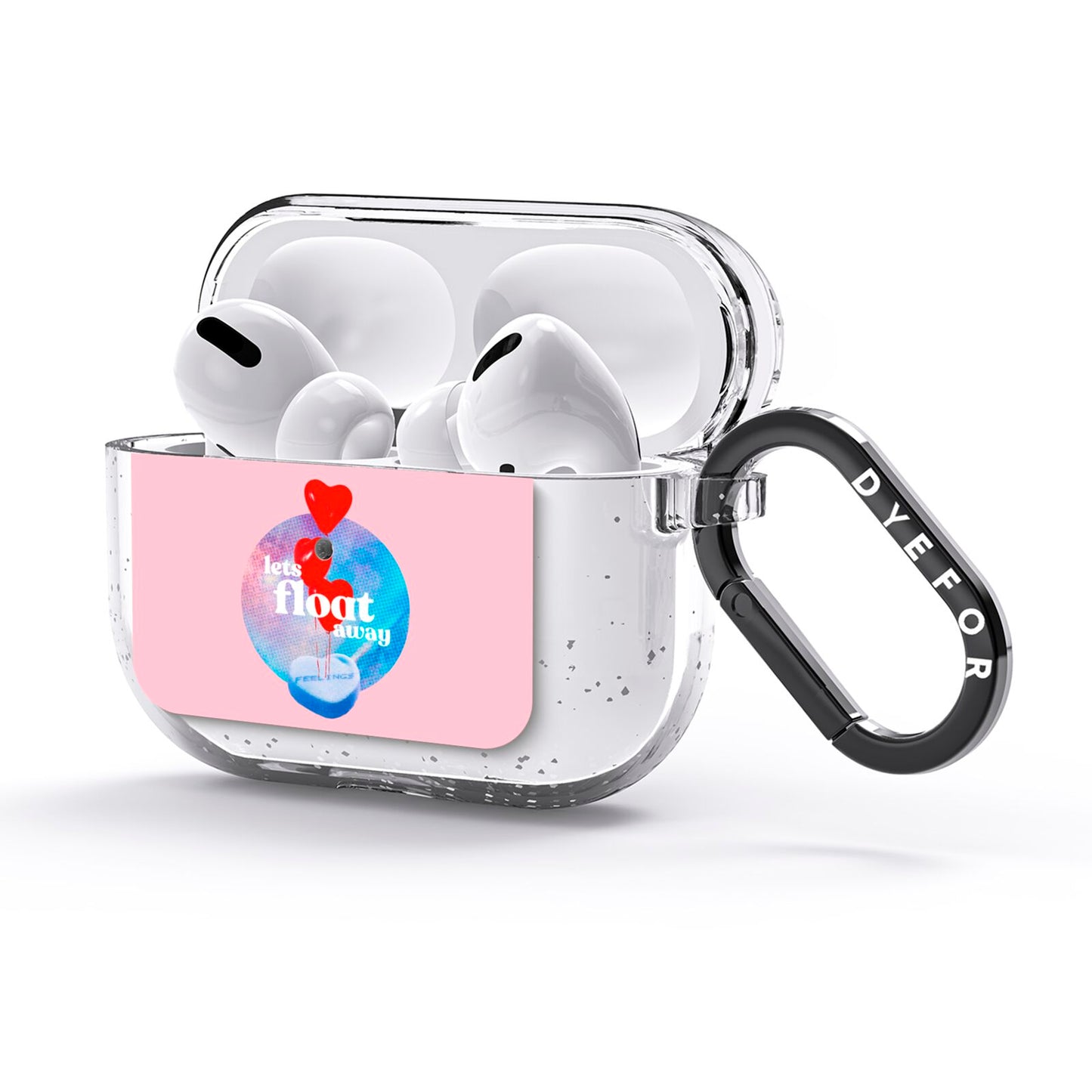 Lets Float Away Valentine AirPods Glitter Case 3rd Gen Side Image