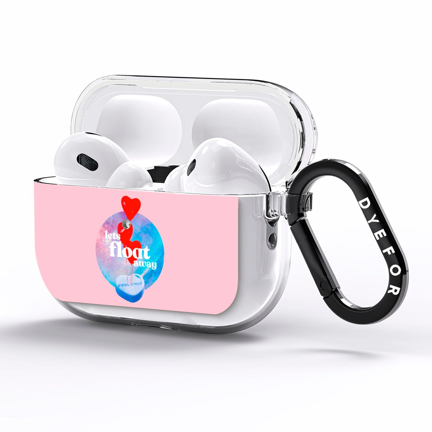 Lets Float Away Valentine AirPods Pro Clear Case Side Image